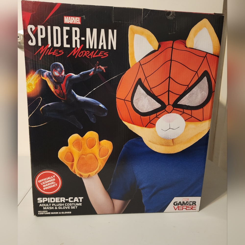 Halloween Marvel Spiderman Miles Morales Gamerverse Spider Cat Adult Cos…